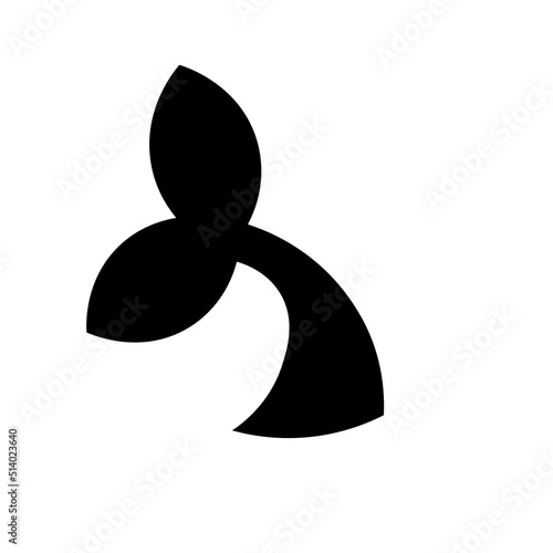 Mermaid tail silhouette icon. Clipart image isolated on white background