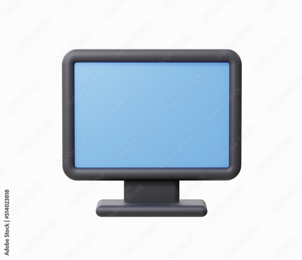 3d Realistic Computer monitor icon vector illustration. 3d Realistic Computer monitor icon vector illustration.