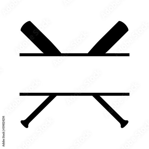 Fototapeta Crossed baseball bats split monogram frame