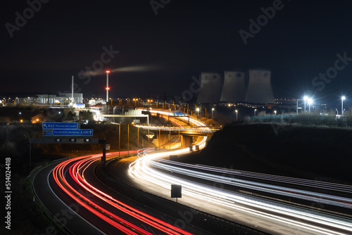 The final remains of Ferrybridge Power Station just a few weeks before demolition taken from a bridge over the A1M. 