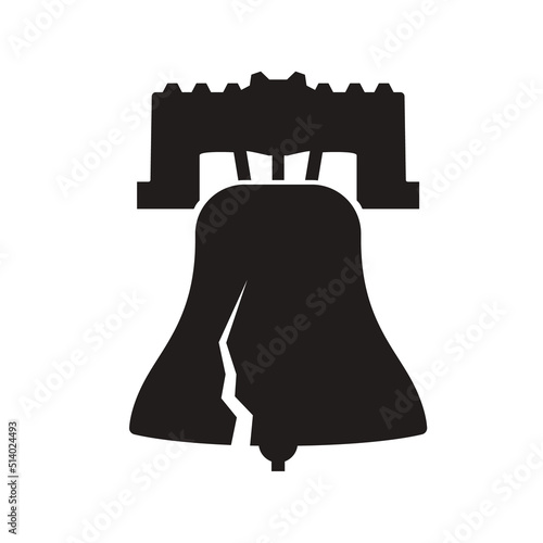Liberty bell stencil template. Clipart image isolated on white background