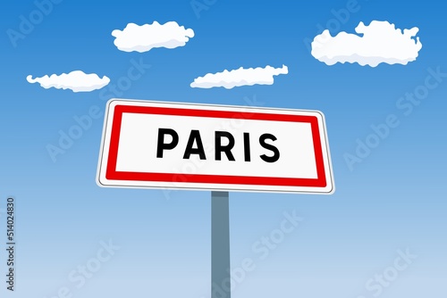 Paris city sign in France