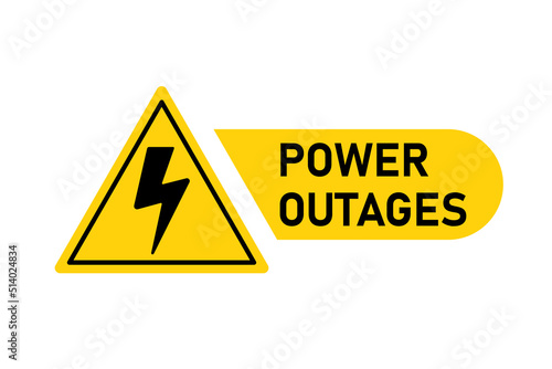 Power Outages sign icon. Clipart image isolated on white background photo