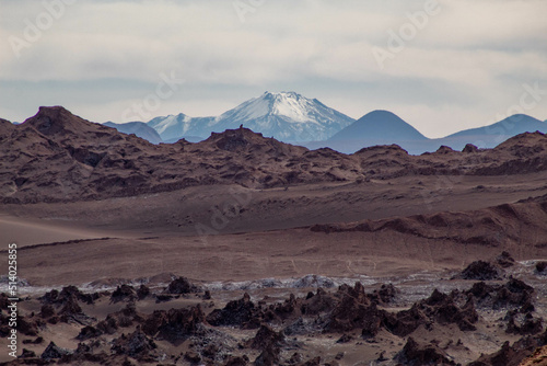 Andes mountain range seen from the Atacama Desert