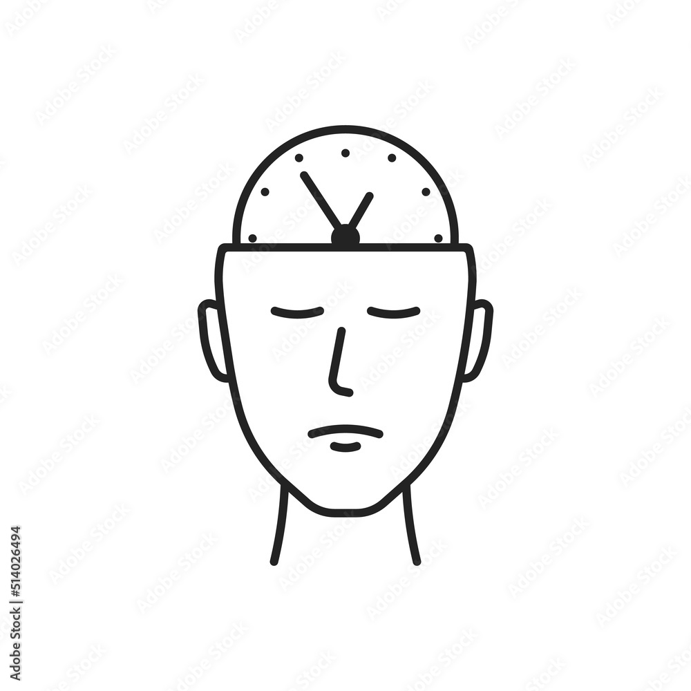 thin line deadline icon or thoughts about time thin line deadline icon or thoughts about time