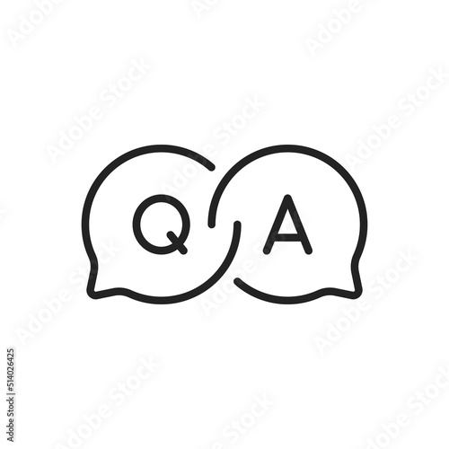 question and answer bubble like qa icon
