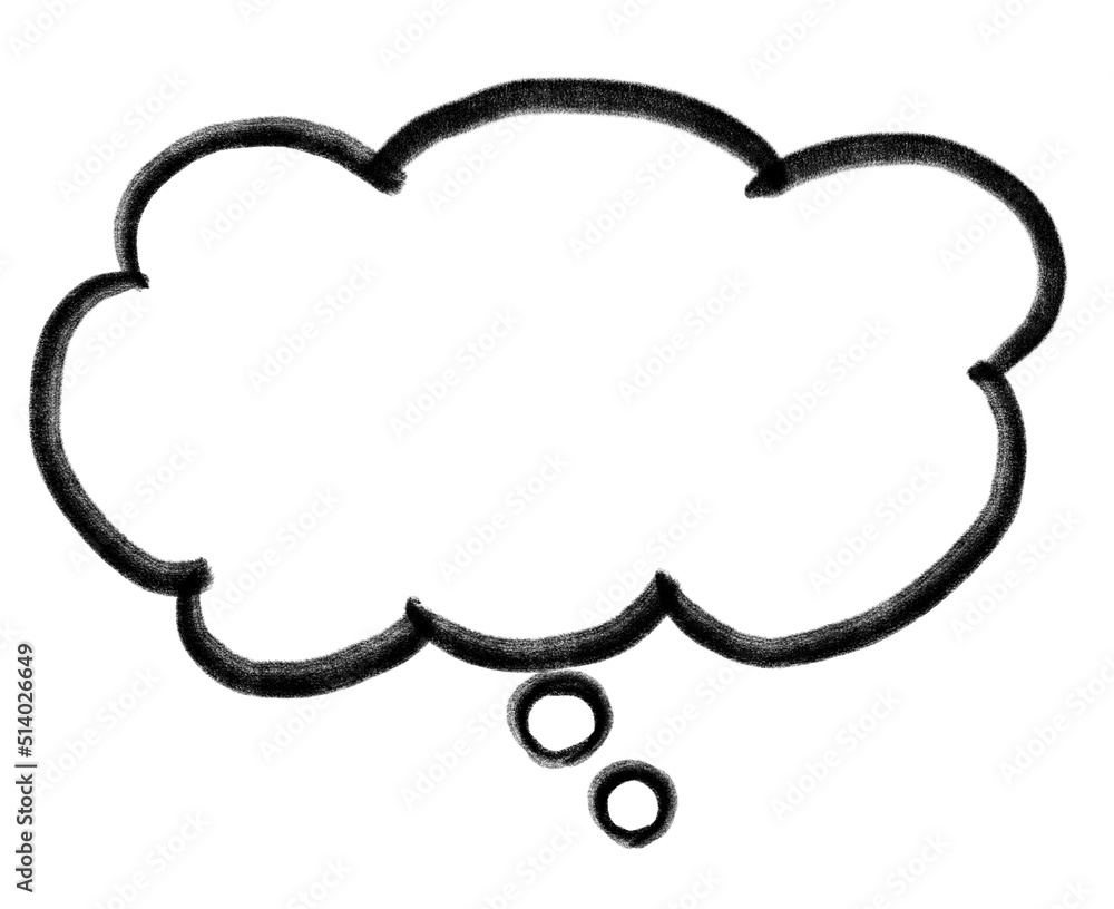 Thinking bubble cartoon outline blank space for text illustration concept art Thinking bubble cartoon outline blank space for text illustration concept art