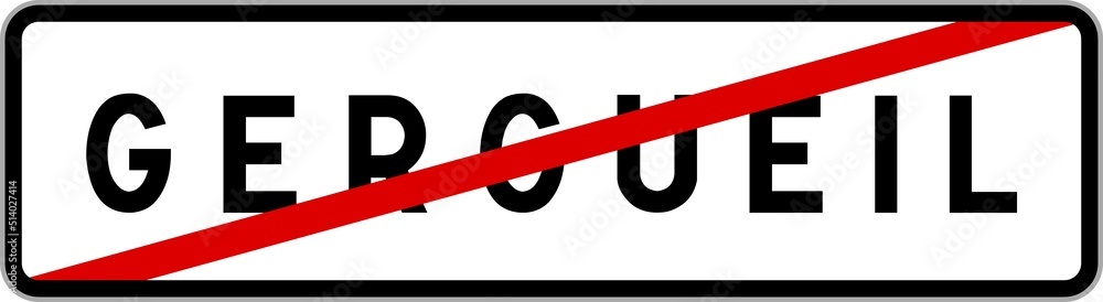 Panneau sortie ville agglomération Gergueil / Town exit sign Gergueil Panneau sortie ville agglomération Gergueil / Town exit sign Gergueil