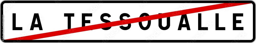 Panneau sortie ville agglomération La Tessoualle / Town exit sign La Tessoualle