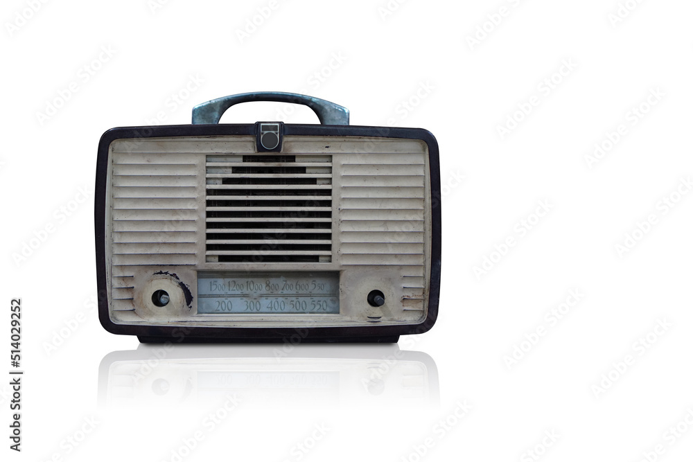 front view white and black plastic transistor on white background, old, music, object, fashion, technology, copy space front view white and black plastic transistor on white background, old, music, object, fashion, technology, copy space