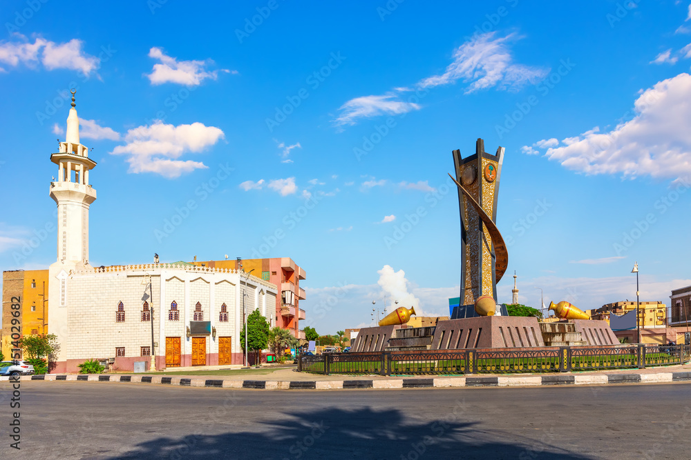 Luxor city centre square, beautiful architecture of Egypt