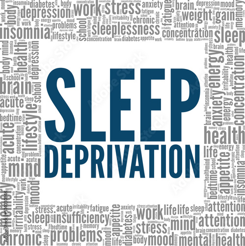 Sleep Deprivation word cloud conceptual design isolated on white background.
