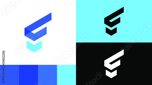 F Monogram Chevron Logo Design Concept