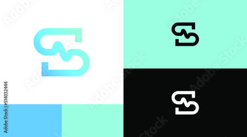 S Monogram Sound Wave Letter Initial Logo Design Concept