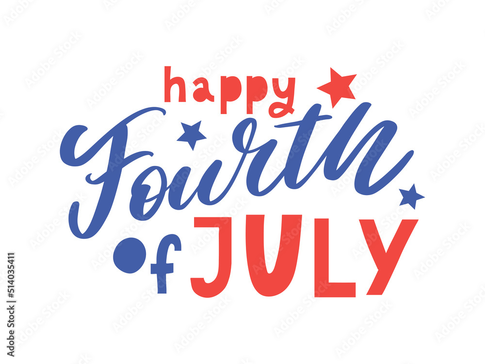 Fourth of July - American Independence Day vector illustration - 4th of July typographic design USA Fourth of July - American Independence Day vector illustration - 4th of July typographic design USA