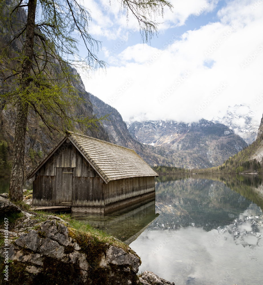 Hut in a lake of bavaria 