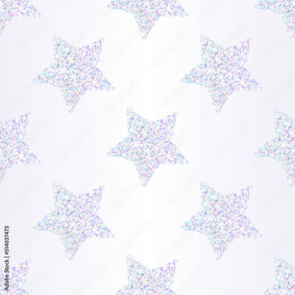 Glittering pattern with holographic foil stars Glittering pattern with holographic foil stars