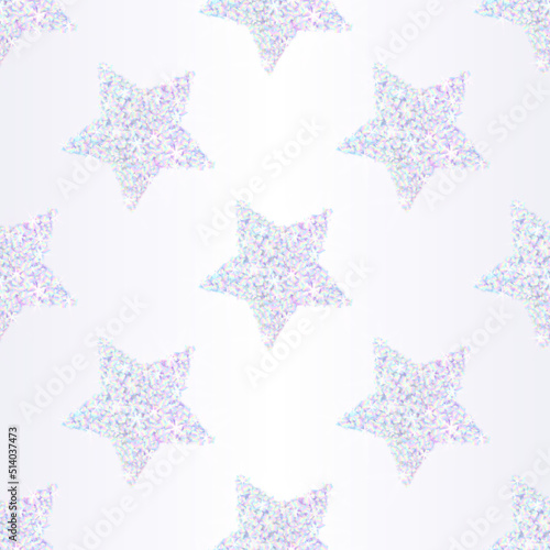 Glittering pattern with holographic foil stars