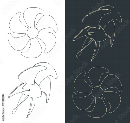 Propeller screw blueprints