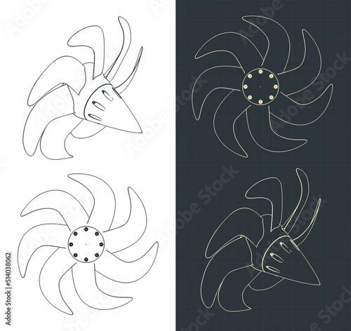 Submarine propeller blueprints