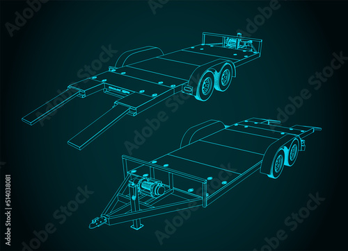 Car trailer illustration