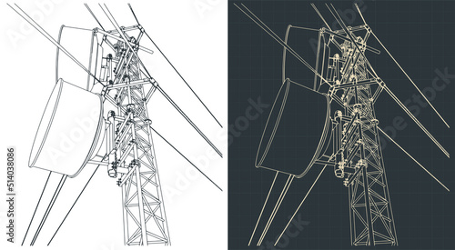 Cellular network base station illustrations