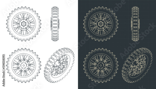Dirt bike rear wheel blueprints