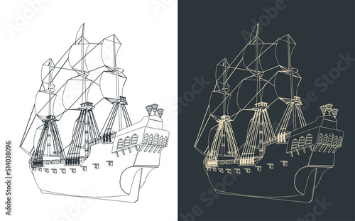 Fotografia Galleon illustrations