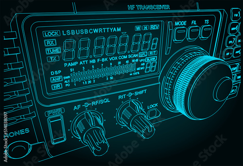 HF transceiver close-up