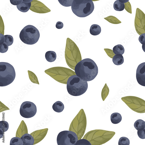 seamless pattern with acai berries