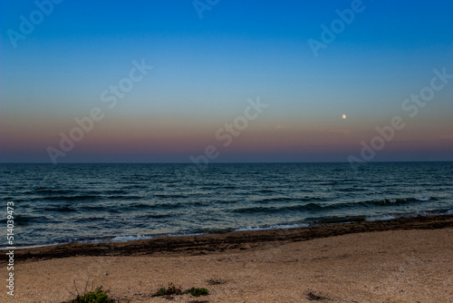 the evening sea landscape at the stormy weather, Azov sea, Ukraine © Petro Teslenko