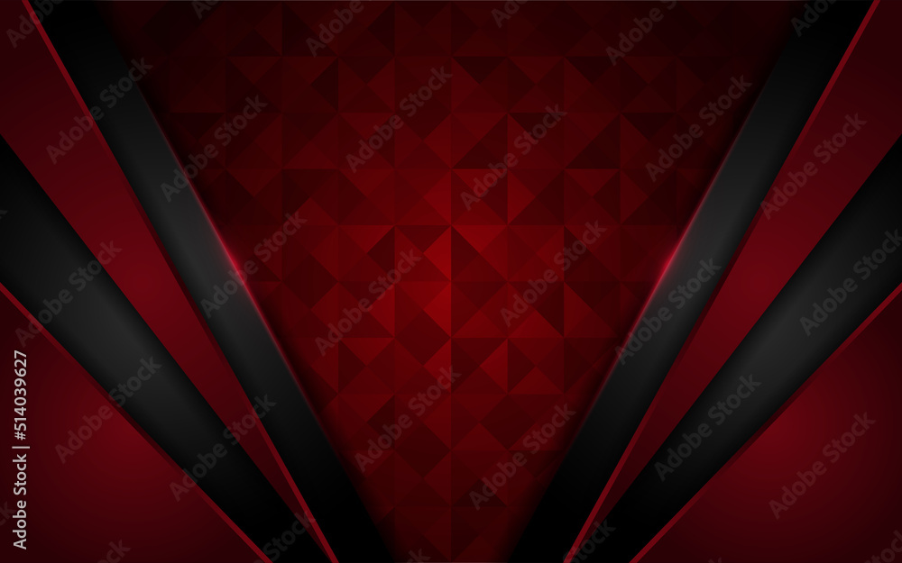 Obraz premium Modern dark red combination with black background with texture effect overlap layer design