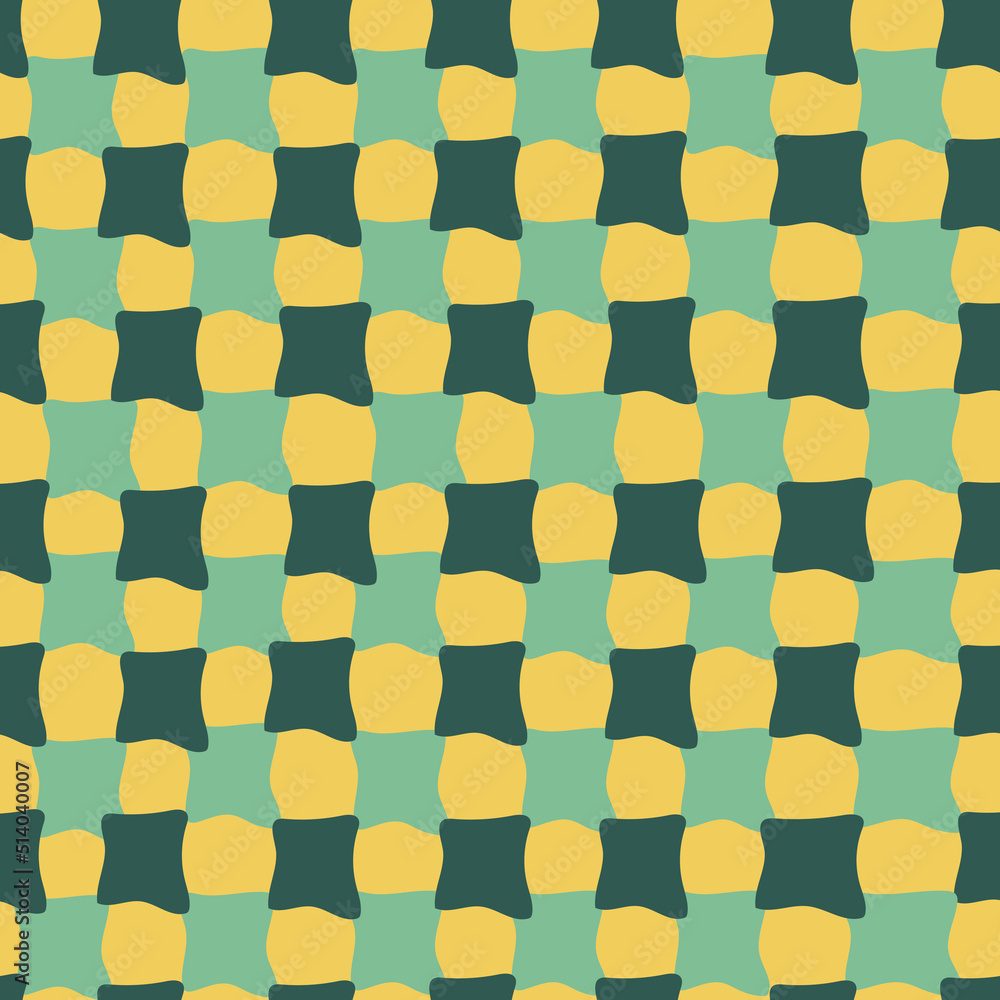 Abstract seamless yellow-green background. Vector print mosaic, squares, tiles. Retro bright background. Abstract seamless yellow-green background. Vector print mosaic, squares, tiles. Retro bright background.