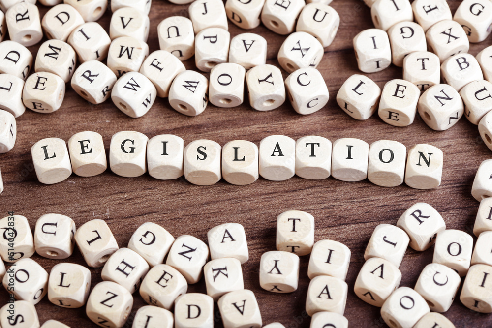 Legislation, letter dices word Legislation, letter dices word