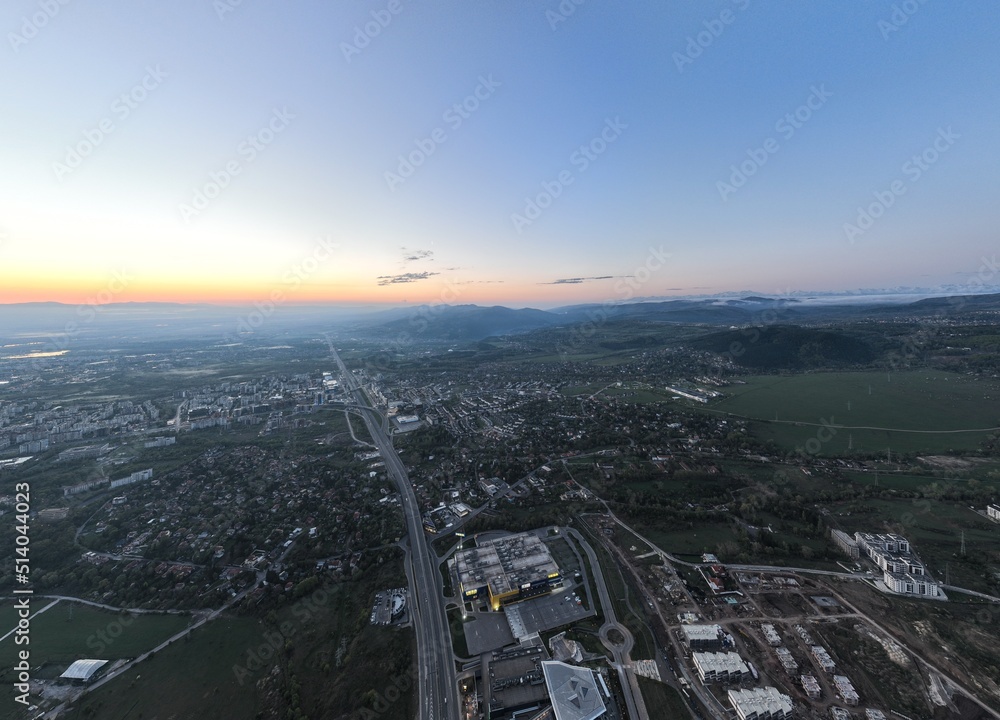 Aerial view of the city. Sofia