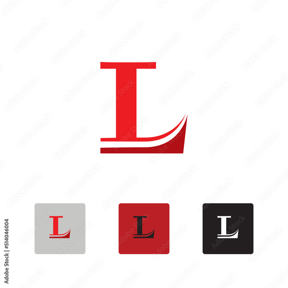 classic and elegant letter L logo or monogram in red and variant colors classic and elegant letter L logo or monogram in red and variant colors