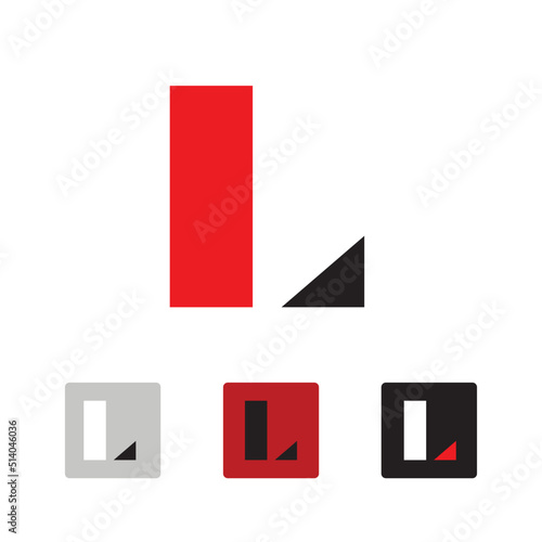 Free Download Simple geometric and modern letter L logo or monogram in red and variant colors - GFXLoad