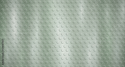 Abstract metallic background in green colors with highlights and a texture of small voluminous convex circles