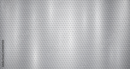 Abstract metallic background in gray colors with highlights and a texture of small voluminous convex circles