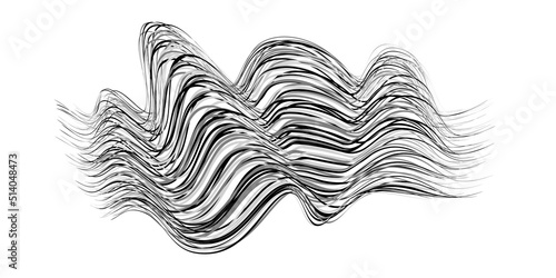 Gray flow brushstroke on white background.. Fluffy bunch of white politics. Abstract disheveled fibres. Vector illustration swirl blur. Crayons and chalk paint, fibers, hair and bunch