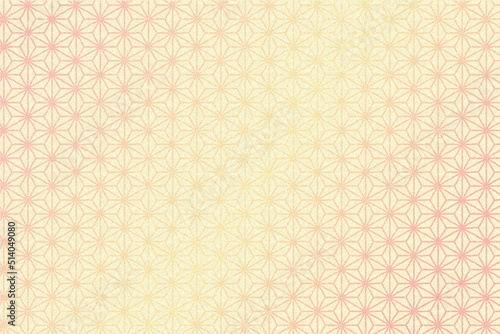 麻の葉グラデーション_シックな雰囲気のピンク系の和紙風壁紙