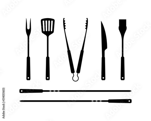 BBQ Tool Set Grill Accessories Spatula Fork Brush Tongs Knife Skewers Grilling Kit Barbecue