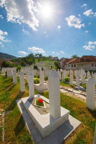 Muslim cemetery dedicated to the victims of the Bosnian war, in Sarajevo, Bosnia and Herzegovina. photo