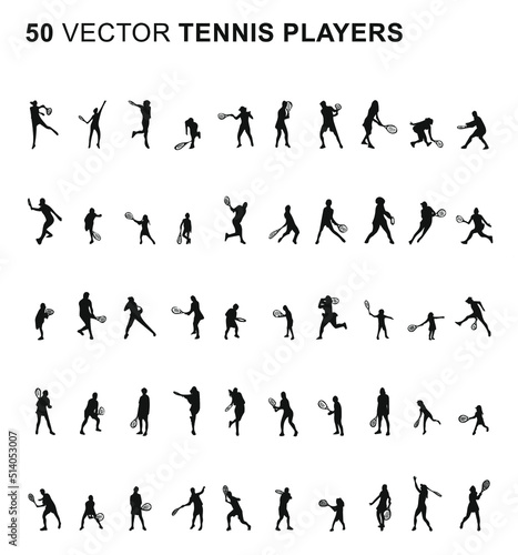 50 Tennis players - Vector