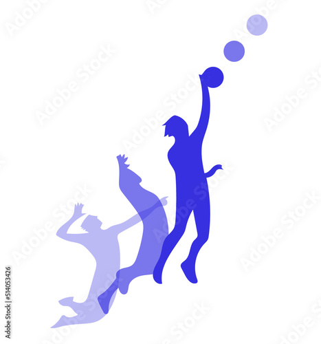 Volleyball players logo - Vector