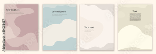 Creative modern layout template set in minimalist style with curved shapes.Set poster copy space.Backgrounds leaflet brochure covers or web pages with trendy colors for corporate identity