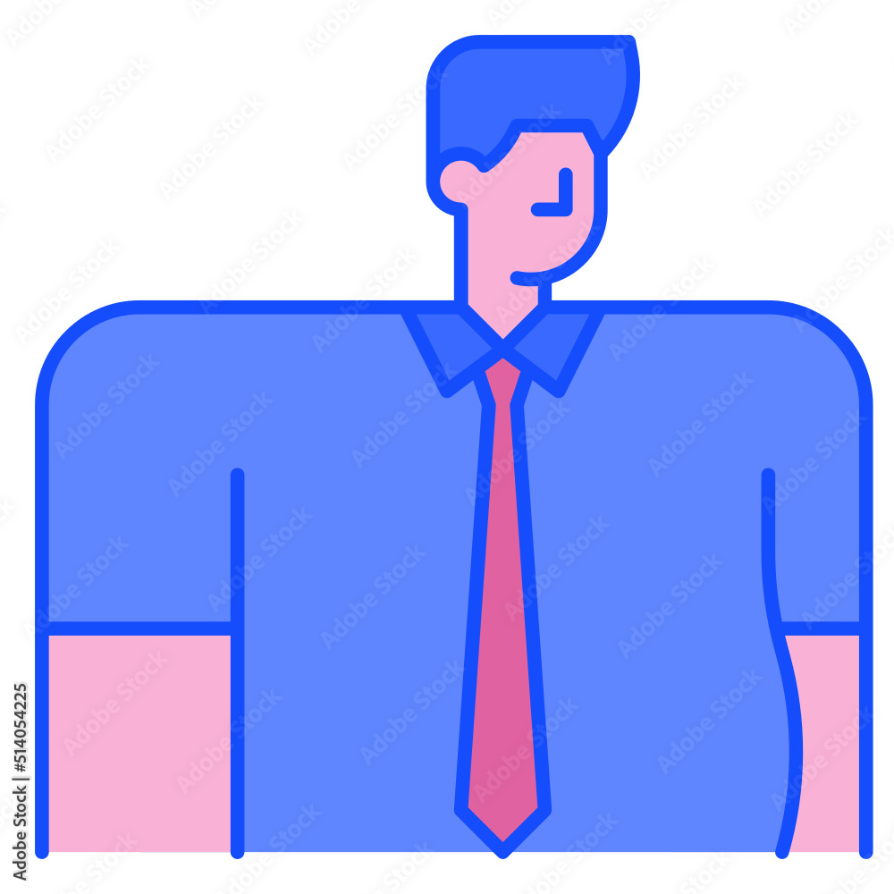 man avatar blue line icon