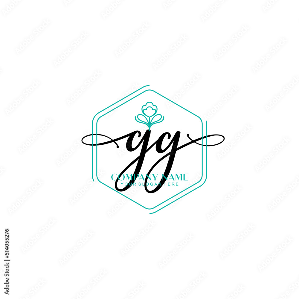 GG signature logo template vector	
