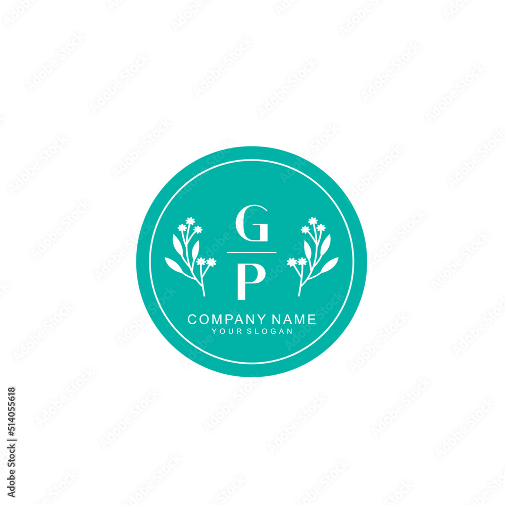 GP Beauty vector initial logo GP Beauty vector initial logo