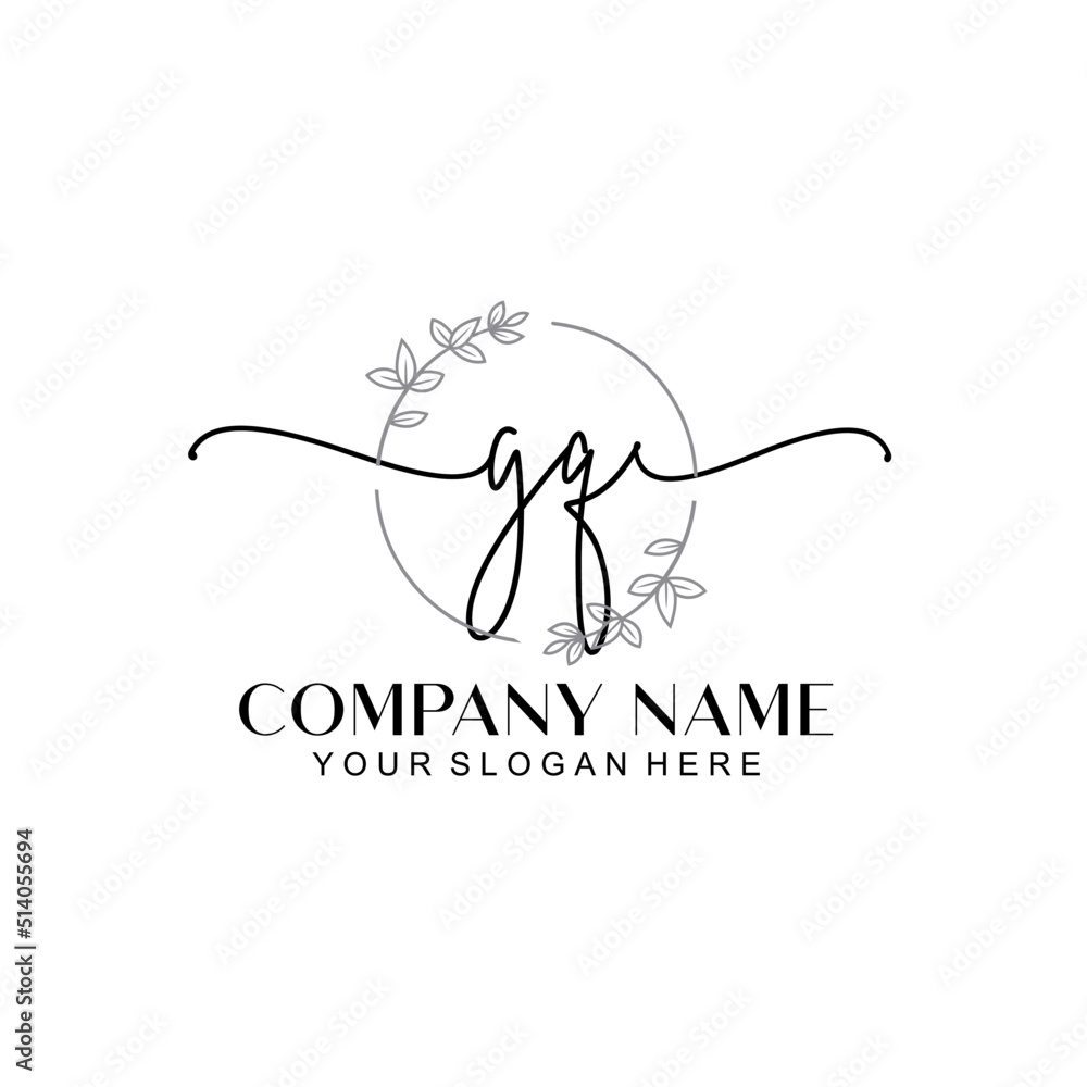 GQ signature logo template vector GQ signature logo template vector